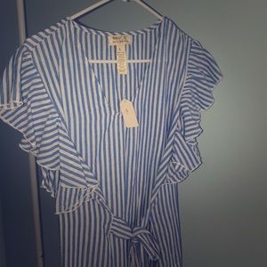 blue and white striped shirt